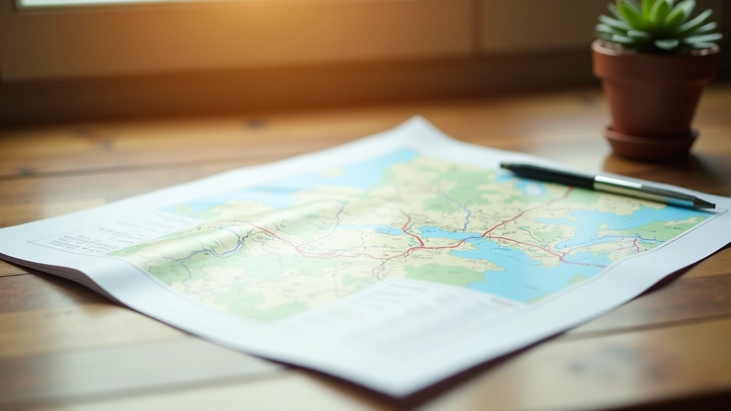 Planowanie wycieczki — mapa szlaków i rozkład pociągu na biurku